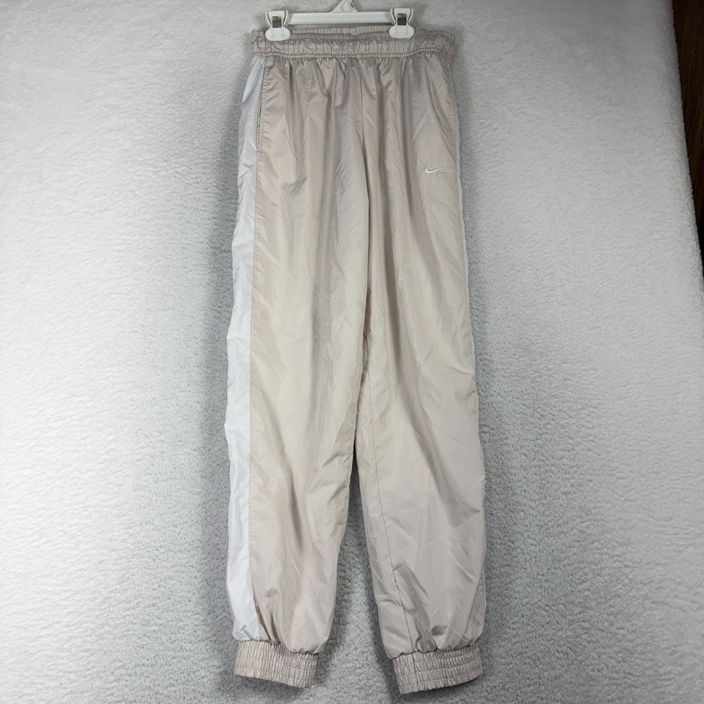 Vintage Nike Light Pants Mens Small W27x30 Black Baggy Baggies Track Ankle Tan